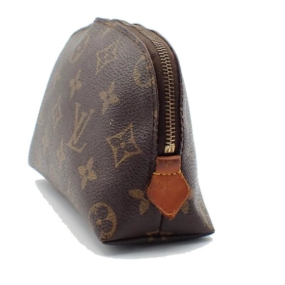 LOUIS VUITTON Pochette Cosmetic Pouch Monogram Leather Brown BN M47515 02AA002 - Picture 2 of 14